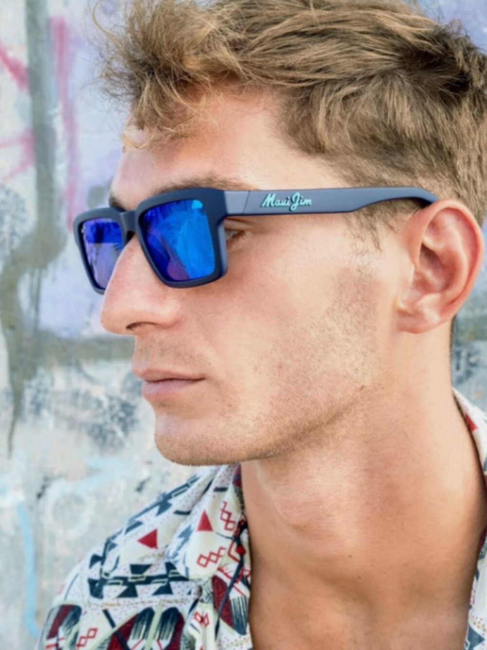 Hawaii Blue ~ Maui Jim Kahiko Polarized Classic Rectangular Sunglasses MSRP$269